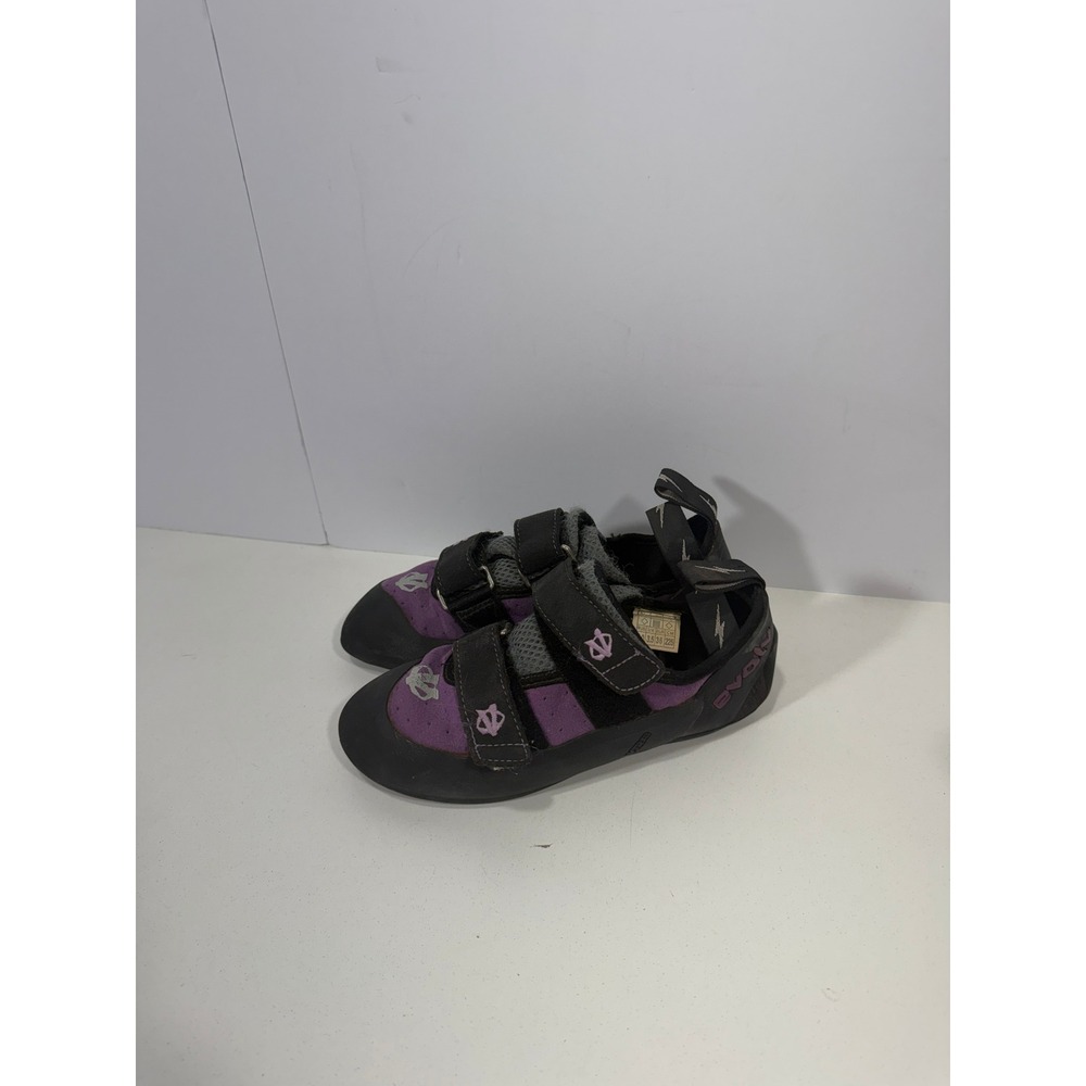 Evolv Elektra Womens Climbing Shoes Purple Black Size‎ 6 EU 36 Trax Rubber Strap